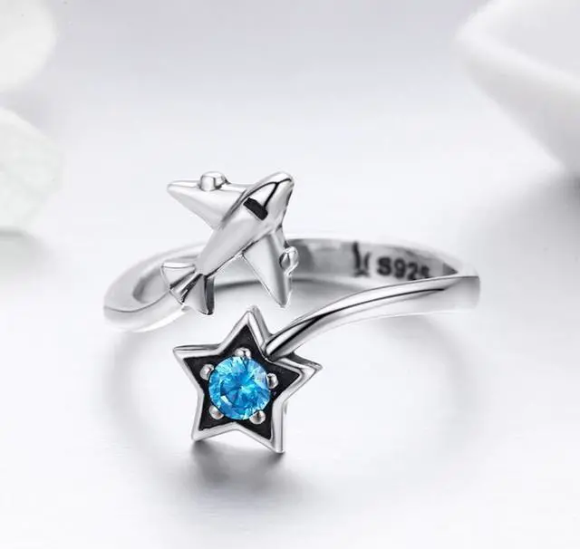 Alt view image 2 of 6 - S925 Sterling Silver Ring Interstellar Journey Open Female Ring SCR322