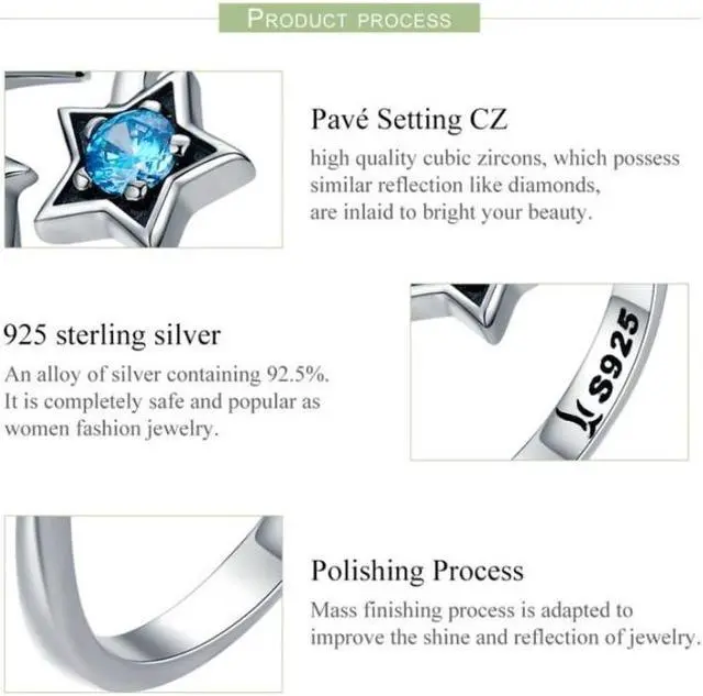 Alt view image 5 of 6 - S925 Sterling Silver Ring Interstellar Journey Open Female Ring SCR322