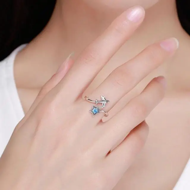 Alt view image 6 of 6 - S925 Sterling Silver Ring Interstellar Journey Open Female Ring SCR322