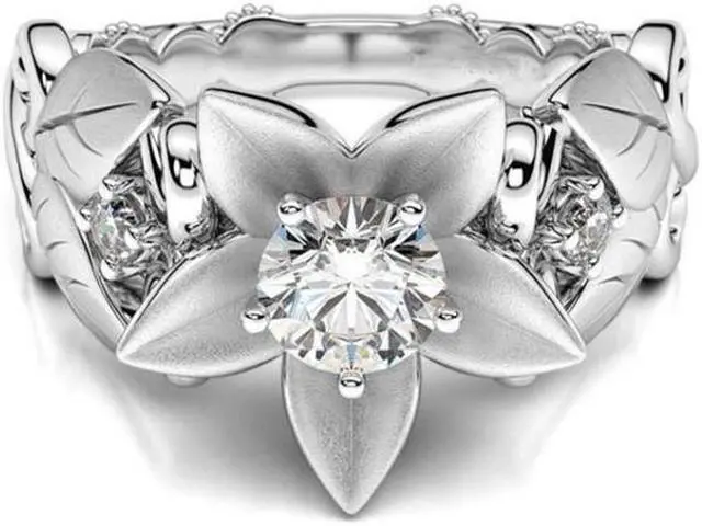 Alt view image 3 of 6 - Fashion Rose with Diamond Women Wedding Ring 9