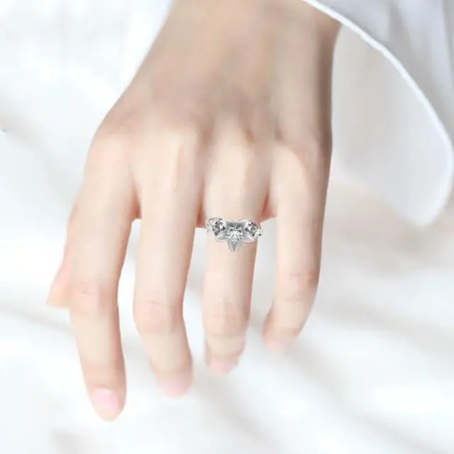 Alt view image 6 of 6 - Fashion Rose with Diamond Women Wedding Ring 9