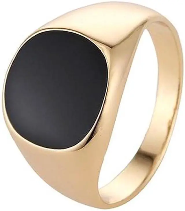 Alt view image 2 of 4 - Europe and America Men Classic Alloy High Polished Drip Oil Style Ring, Size: 10, Diameter: 19.9mm, Perimeter: 62.4mm (Style 1)
