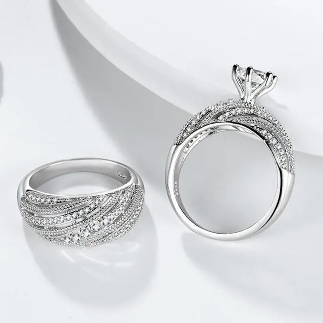Alt view image 2 of 6 - Women Vintage Diamond Wedding Ring, Size:9 9