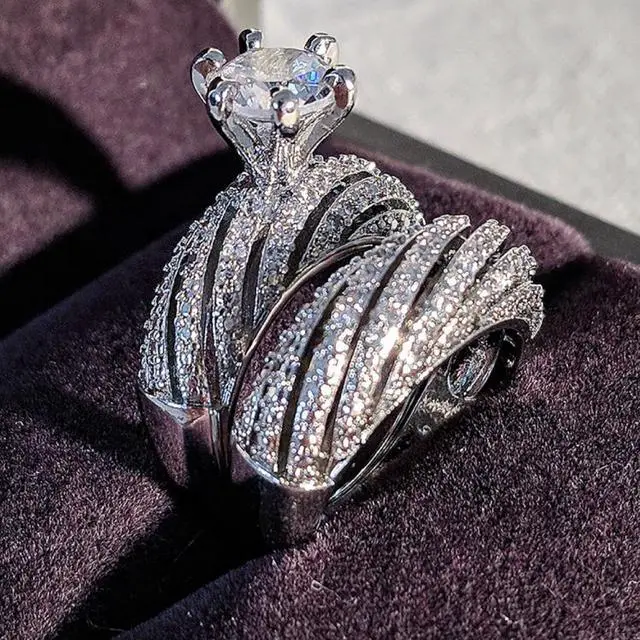 Alt view image 4 of 6 - Women Vintage Diamond Wedding Ring, Size:9 9