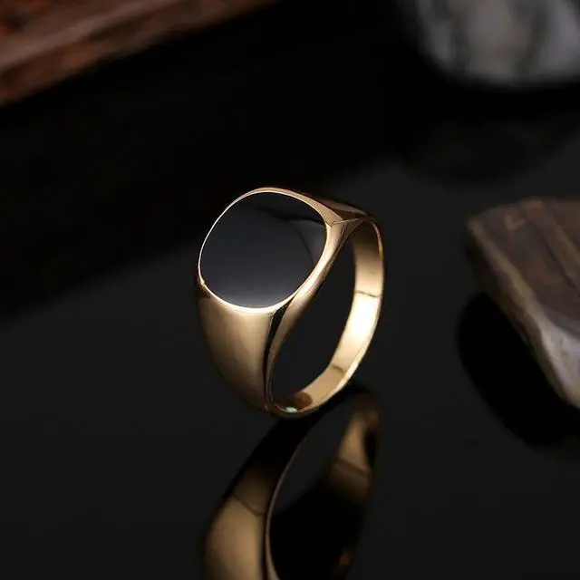 Alt view image 3 of 4 - Europe and America Men Classic Alloy High Polished Drip Oil Style Ring, Size: 10, Diameter: 19.9mm, Perimeter: 62.4mm (Style 1)