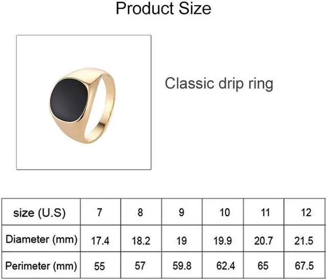 Alt view image 4 of 4 - Europe and America Men Classic Alloy High Polished Drip Oil Style Ring, Size: 10, Diameter: 19.9mm, Perimeter: 62.4mm (Style 1)