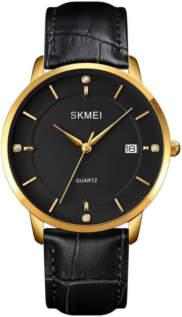 Main image of SKMEI 1801 Men Casual Calendar Quartz Watch(Gold and White) (Gold and Black)
