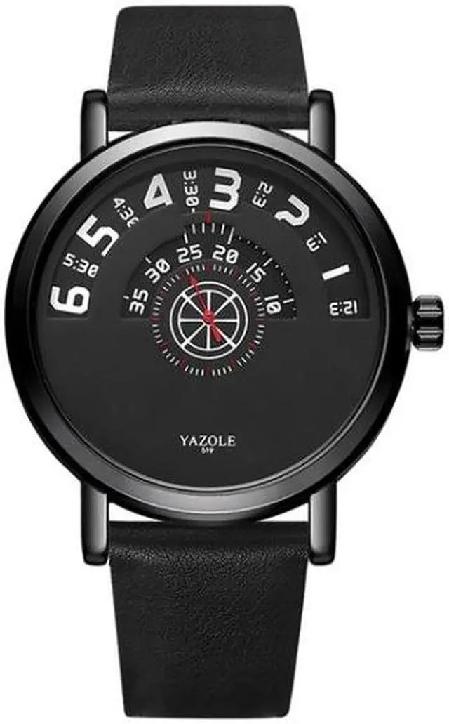 Main image of YAZOLE Turntable Men Quartz Watch (519 Black Tray Black Belt)