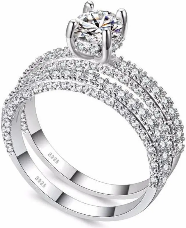 Alt view image 5 of 7 - Double Row For Women Fashion Cubic Zirconia Wedding Engagement ring 8 (Rose Gold Deputy Ring)
