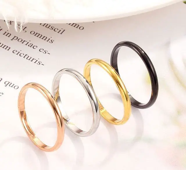 Alt view image 2 of 7 - Female Stainless Steel Titanium Steel Ring 8 (Silver)