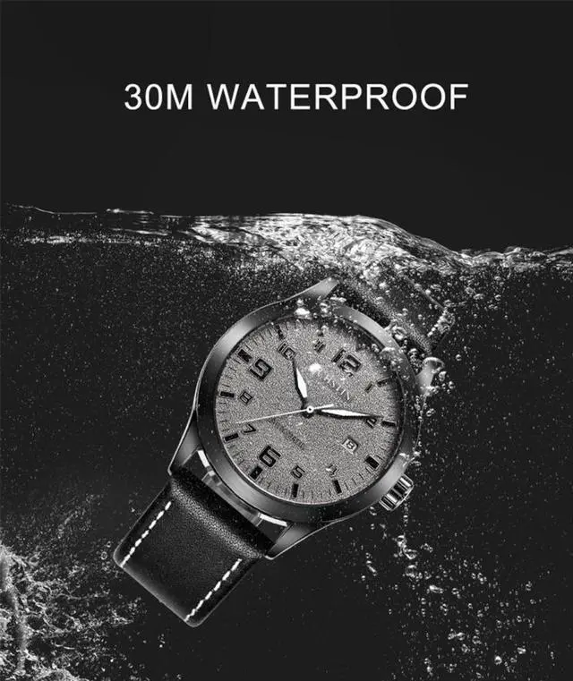 Alt view image 5 of 7 - Ochstin 62028 Fashion Fully Automatic Mechanical Watch Waterproof Men  Leisure Mechanical Watch Calendar Leather Watch(Black) (Grey)