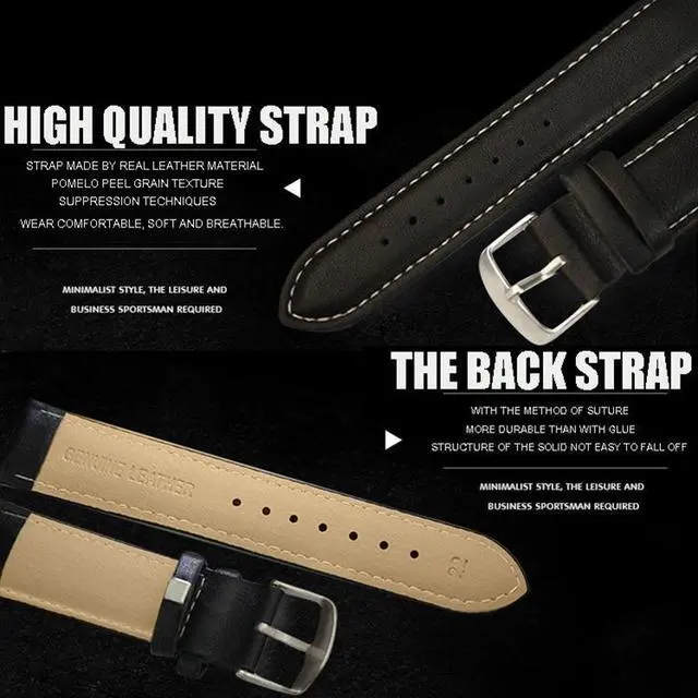 Alt view image 5 of 7 - 358 YAZOLE Men Fashion Business Waterproof Leather Band Quartz Wrist Watch (Black)