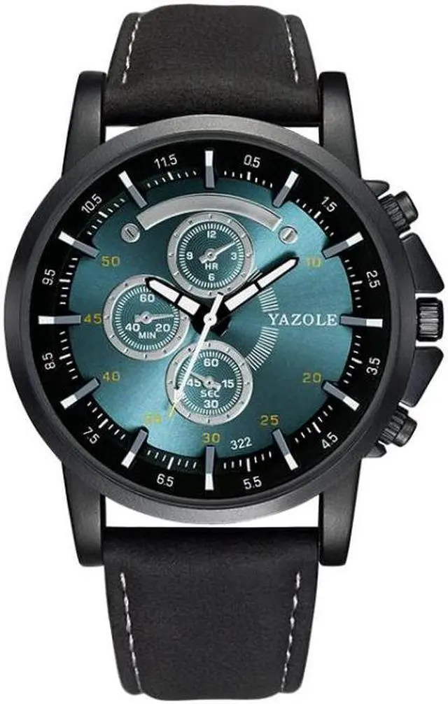 Main image of YAZOLE 322 Arabic Numerals Dial Sports Belt Watch Men Luminous Business Quartz Watch (Blue Tray Black Belt)
