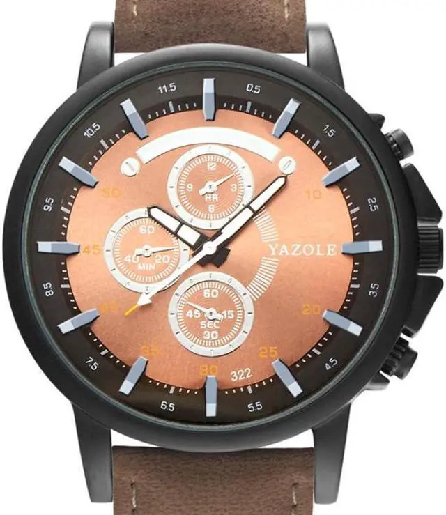 Alt view image 2 of 6 - YAZOLE 322 Arabic Numerals Dial Sports Belt Watch Men Luminous Business Quartz Watch (Blue Tray Black Belt)