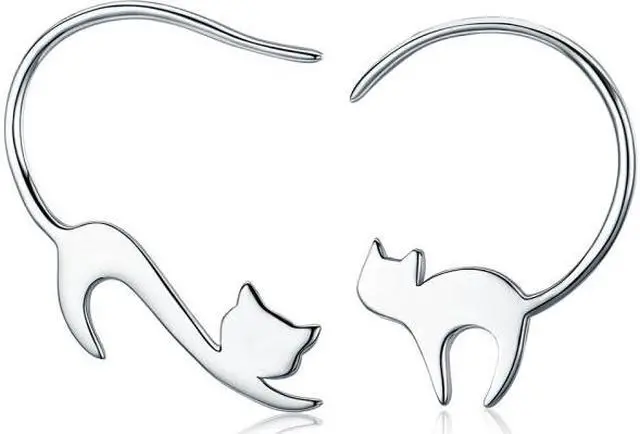 Main image of Naughty Cat S925 Sterling Silver Earrings SCE073