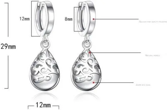 Alt view image 2 of 5 - 925 Sterling Silver Moonlight Opal Tears Totem Drop Earrings (white) White