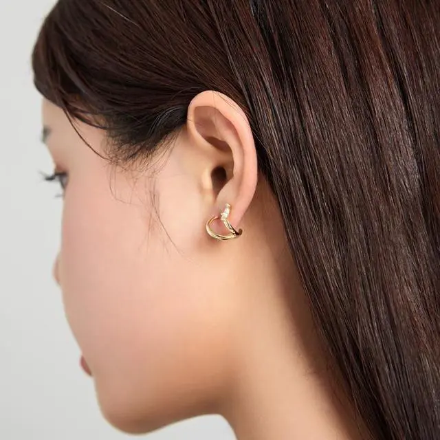 Alt view image 7 of 7 - S925 Sterling Silver Golden Fish Tail Women Earrings, Size:Golden Fish Tail
