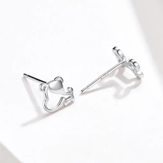Alt view image 4 of 7 - Sterling Silver Hollow Dog Bone Earrings Simple Jewelry SCE649