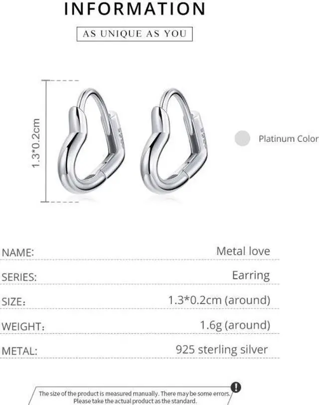 Alt view image 4 of 7 - S925 Sterling Silver Heart-shaped Hollow Ear Stud Women Earrings Heart-shaped Hollow(Gold) (Gold)