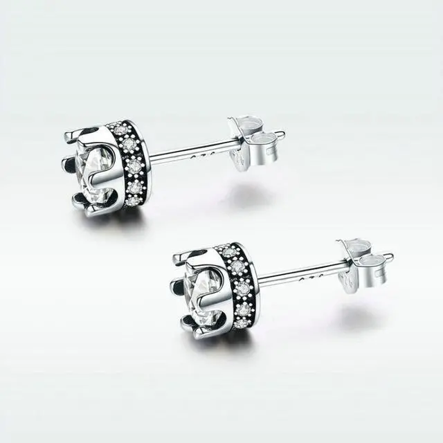Main image of Crown S925 Sterling Silver Women Earrings With Zircon Earrings SCE311