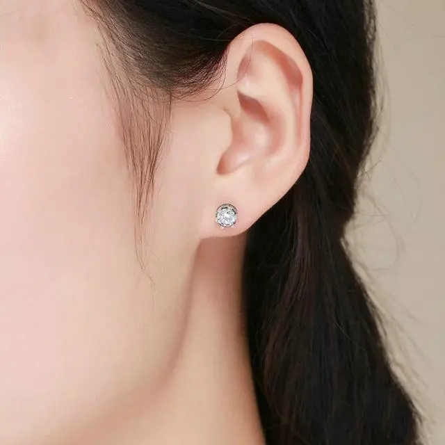 Alt view image 6 of 6 - Crown S925 Sterling Silver Women Earrings With Zircon Earrings SCE311