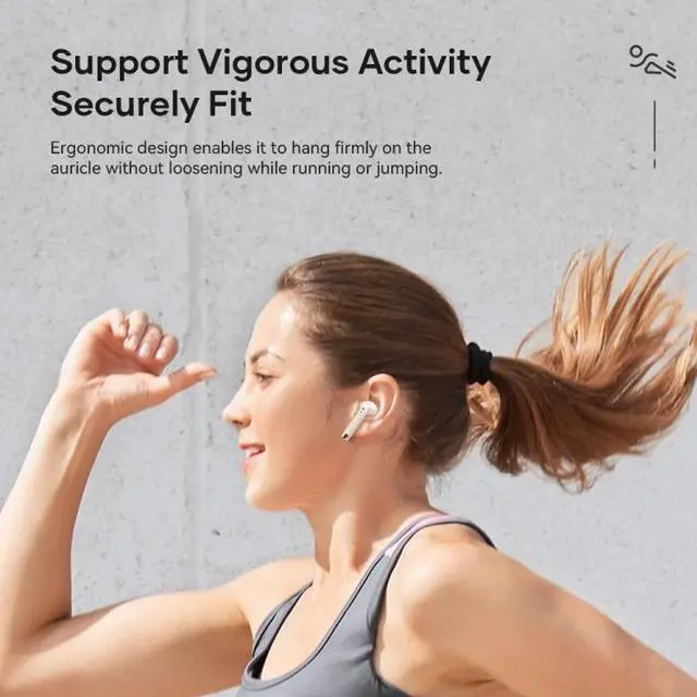 Alt view image 2 of 7 - ROCK EB300 Bluetooth 5.1 TWS Stereo Wireless Bluetooth Earphone (White)