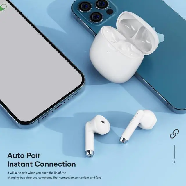 Alt view image 3 of 7 - ROCK EB300 Bluetooth 5.1 TWS Stereo Wireless Bluetooth Earphone (White)