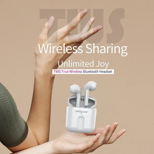Alt view image 5 of 7 - ZEALOT T2 Bluetooth 5.0 TWS Wireless Bluetooth Earphone with Charging Box, Support Touch & Call & Power Display (Black)