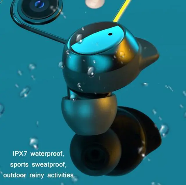 Alt view image 4 of 7 - TWS-22 Bluetooth 5.0 In-Ear Sports Waterproof Noise Cancelling Touch Control Mini Headphones (Pink)