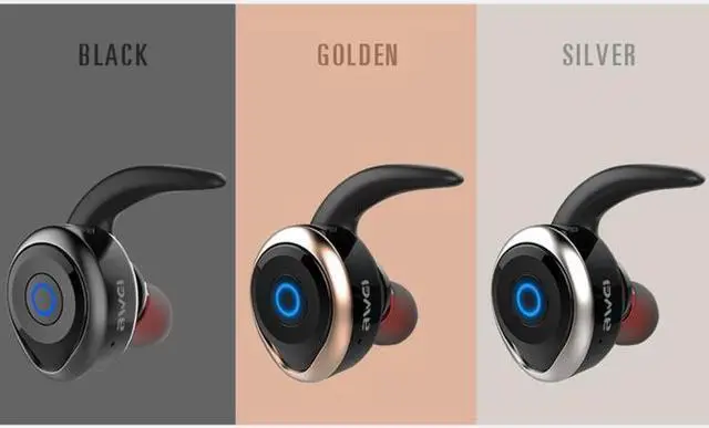 Alt view image 3 of 7 - AWEI T1 Sports Headset IPX4 Waterproof Wireless Bluetooth V4.2 Stereo Earphone, Support TWS (Black)