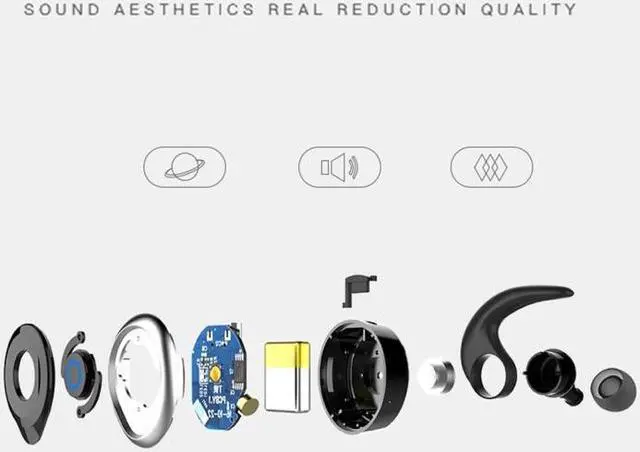 Alt view image 6 of 7 - AWEI T1 Sports Headset IPX4 Waterproof Wireless Bluetooth V4.2 Stereo Earphone, Support TWS (Black)