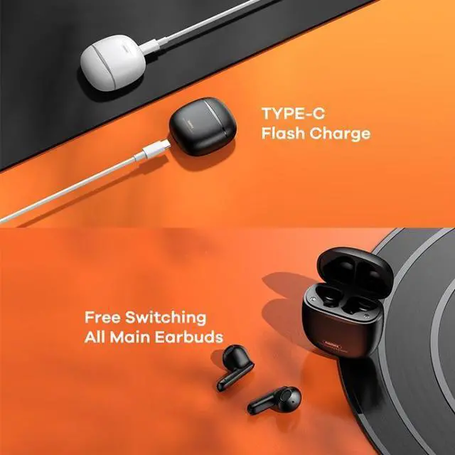 Alt view image 5 of 7 - Remax TWS-37 Bluetooth 5.1 True Wireless Stereo Music Bluetooth Earphone(White) (White)