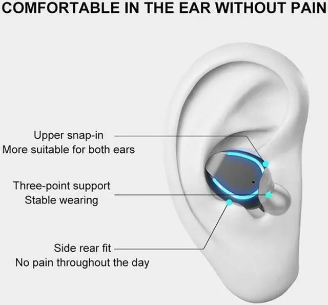Alt view image 7 of 7 - F9-6 TWS CVC8.0 Noise Cancelling Touch Bluetooth Earphone with Pull-out Cylindrical Charging Box, Support LED Power Digital Display & Call & Siri(Black)