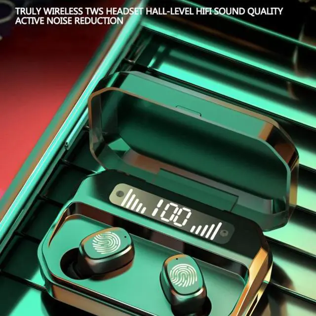 Alt view image 4 of 7 - M8 Bluetooth 5.0 TWS Touch Digital Display True Wireless Bluetooth Earphone with Charging Box (Red)