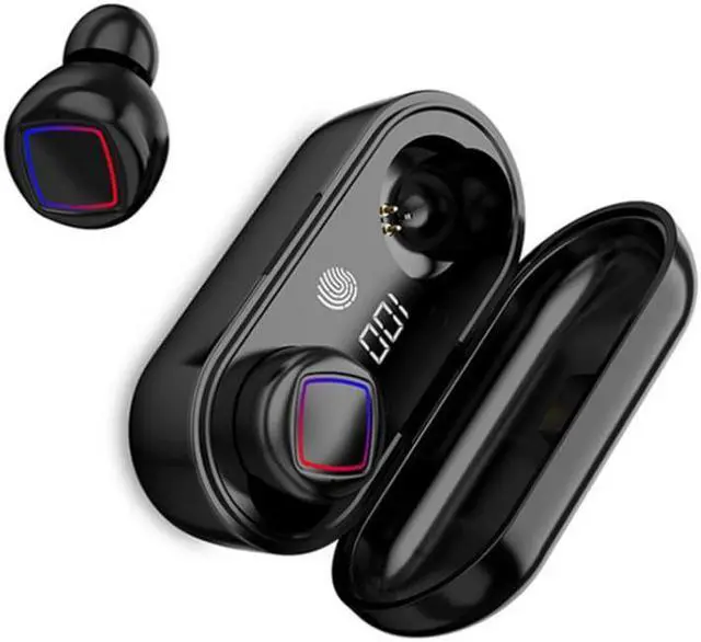 Alt view image 2 of 6 - TWS Fingerprint Touch Bluetooth Headset LED Battery Display With Charging Bin(Black) (White)