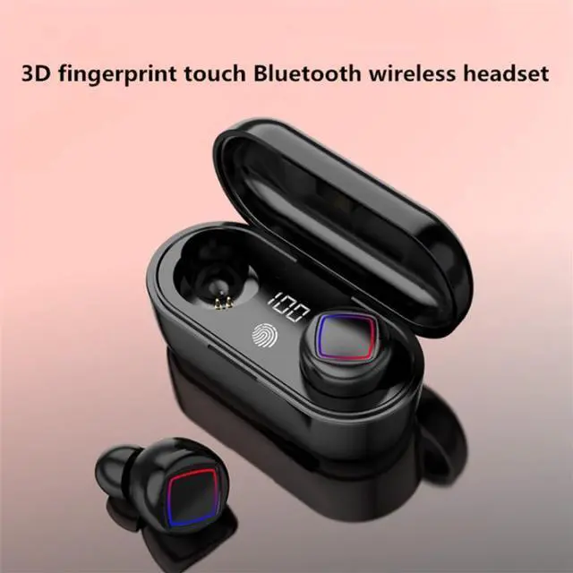 Alt view image 3 of 6 - TWS Fingerprint Touch Bluetooth Headset LED Battery Display With Charging Bin(Black) (White)