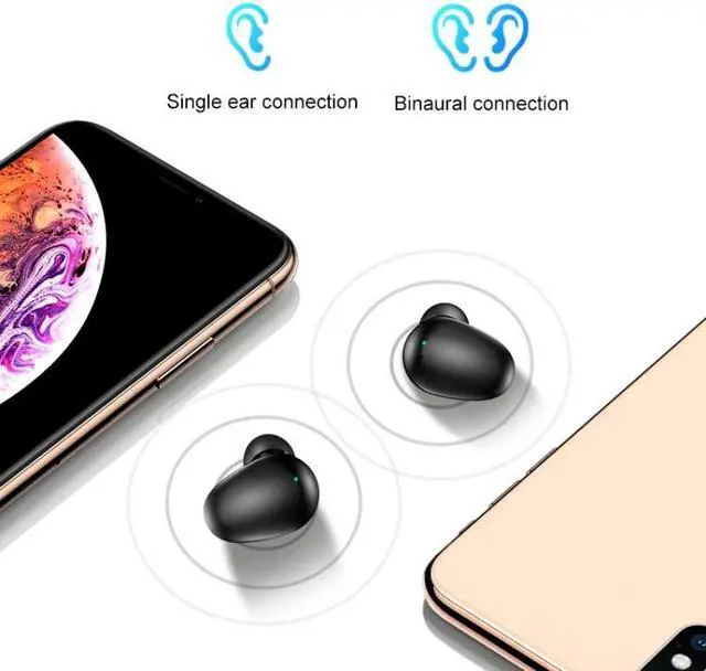 Alt view image 3 of 7 - X7 TWS V5.0 Binaural Wireless Stereo Bluetooth Headset with Charging Case and Digital Display (Black)