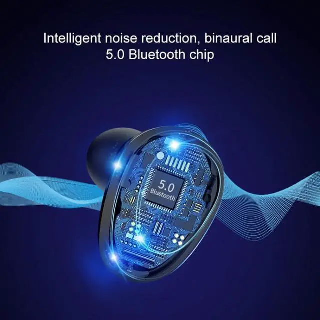 Alt view image 4 of 7 - X7 TWS V5.0 Binaural Wireless Stereo Bluetooth Headset with Charging Case and Digital Display (Black)