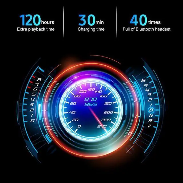 Alt view image 5 of 7 - X7 TWS V5.0 Binaural Wireless Stereo Bluetooth Headset with Charging Case and Digital Display (Black)