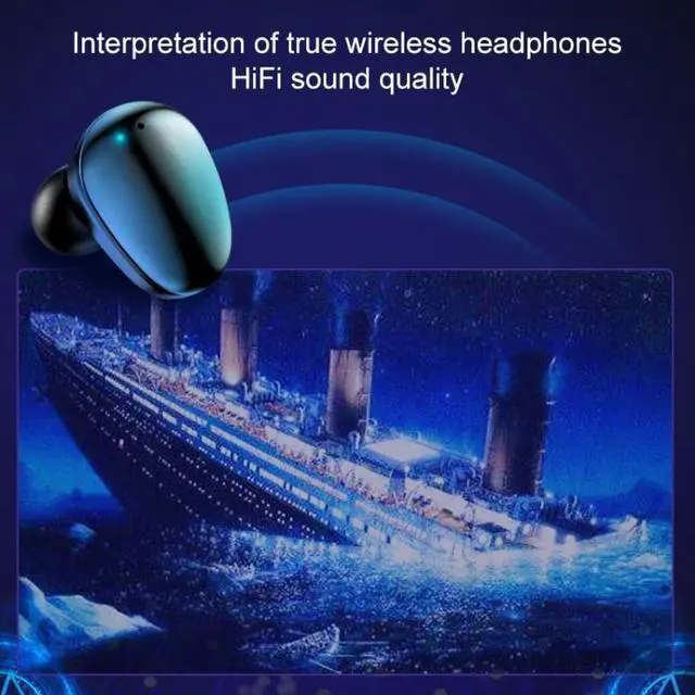 Alt view image 6 of 7 - X7 TWS V5.0 Binaural Wireless Stereo Bluetooth Headset with Charging Case and Digital Display (Black)