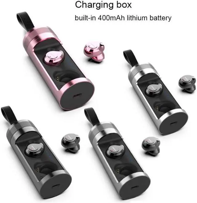 Alt view image 5 of 5 - SARDiNE F8 TWS Bluetooth V5.0 Wireless Stereo Earphones with Charging Box (Rose Gold)