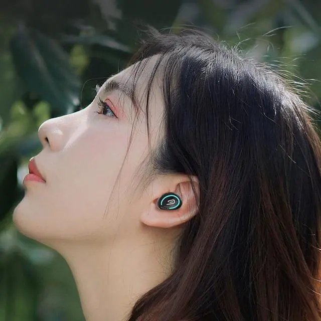 Alt view image 7 of 7 - M-B8 Bluetooth 5.0 Mini Invisible In-ear Stereo Wireless Bluetooth Earphone with Charging Box (Silver)