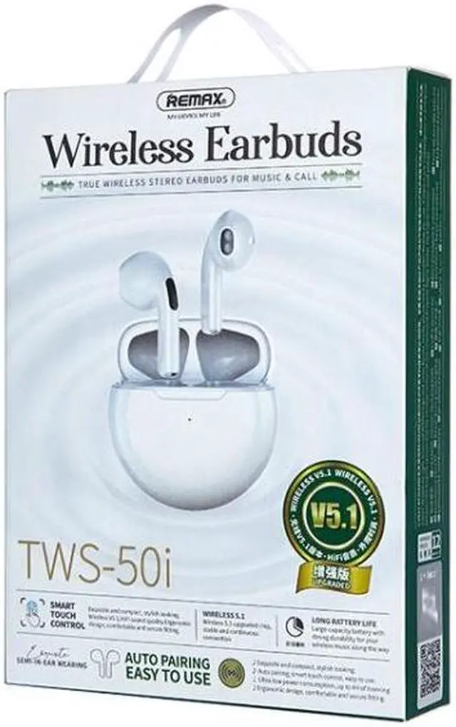 Alt view image 3 of 4 - Remax TWS-50i Bluetooth 5.1 True Wirelss Stereo Music Bluetooth Earphone, Size:White (White)