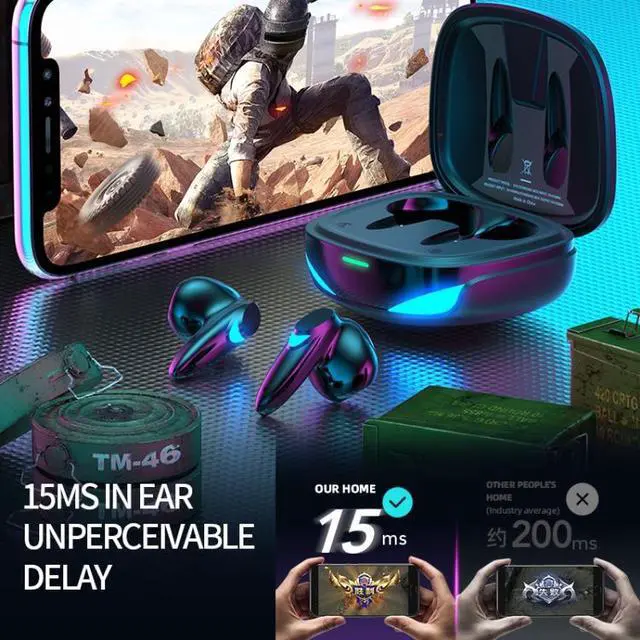 Alt view image 6 of 7 - G10 TWS 5.2 Binaural True Stereo Touch Game Bluetooth Earphone (Black)