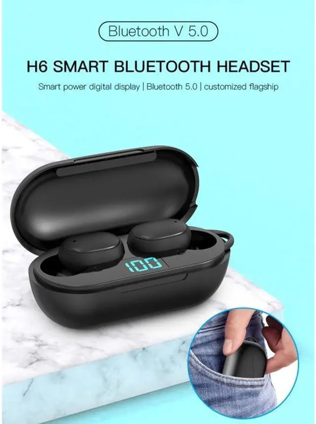 Alt view image 3 of 7 - H6 TWS Bluetooth 5.0 Wireless Bluetooth Earphone with Digital Display & Charging Box, Support for Siri & HD Calls