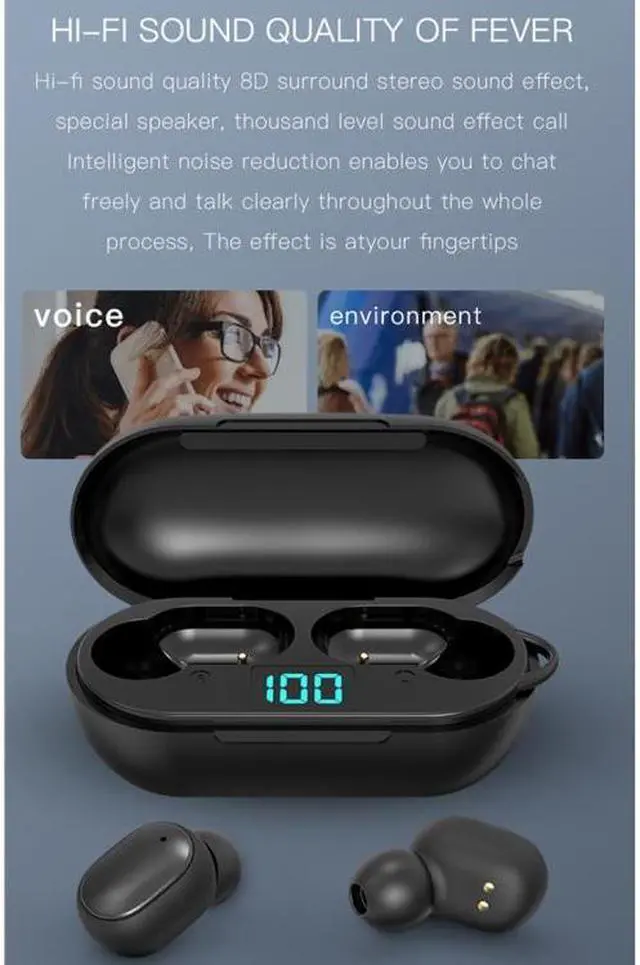 Alt view image 7 of 7 - H6 TWS Bluetooth 5.0 Wireless Bluetooth Earphone with Digital Display & Charging Box, Support for Siri & HD Calls