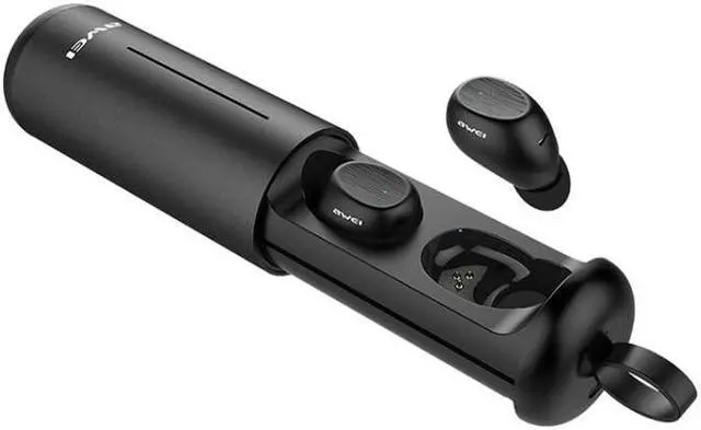Alt view image 2 of 7 - awei T55 TWS Bluetooth V5.0 Ture Wireless Sports Headset with Portable Charging Case(Black)