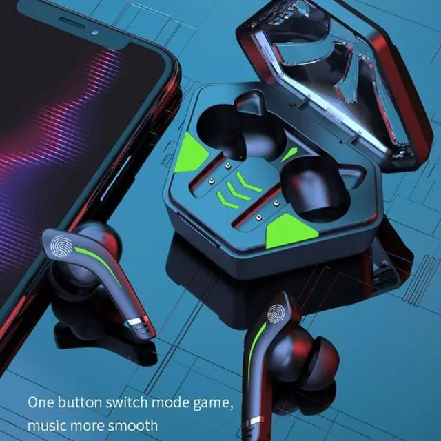 Alt view image 3 of 7 - MD168 TWS Wireless Gaming Bluetooth Earphone (Black)