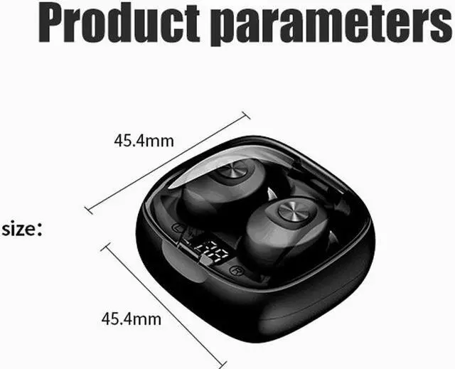 Alt view image 3 of 7 - XG-8 TWS Digital Display Touch Bluetooth Earphone with Magnetic Charging Box (Blue) Black