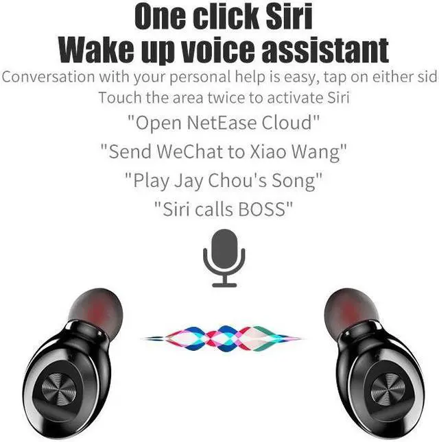 Alt view image 5 of 7 - XG-8 TWS Digital Display Touch Bluetooth Earphone with Magnetic Charging Box (Blue) Black